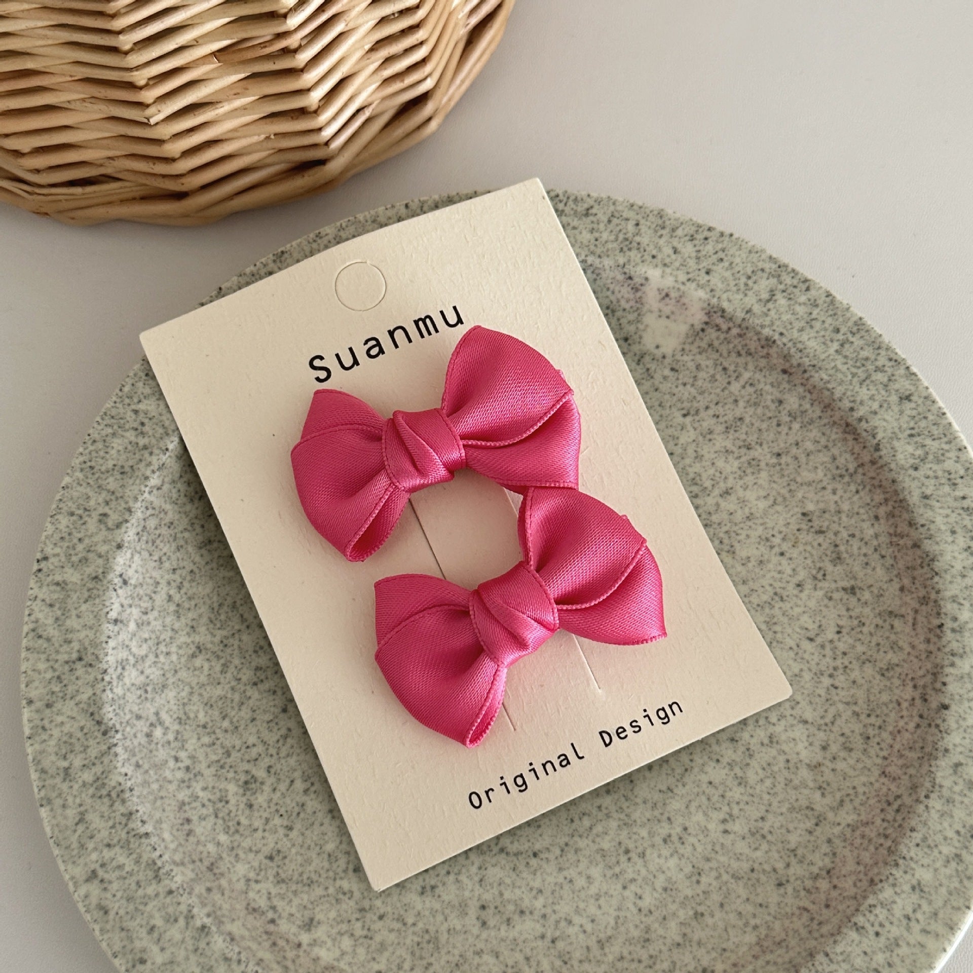 Cream Color Sweet Bowknot Children's Exquisite Side Clip Hairpin