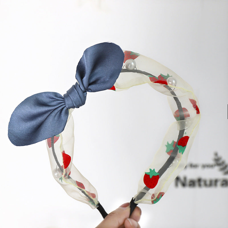 Printed Fruit Strawberry Headband Cute Bow Headband