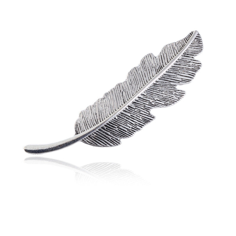 Europe and the United States big leaves feather hairpin fashion lady personality design leaf feather hairpin
