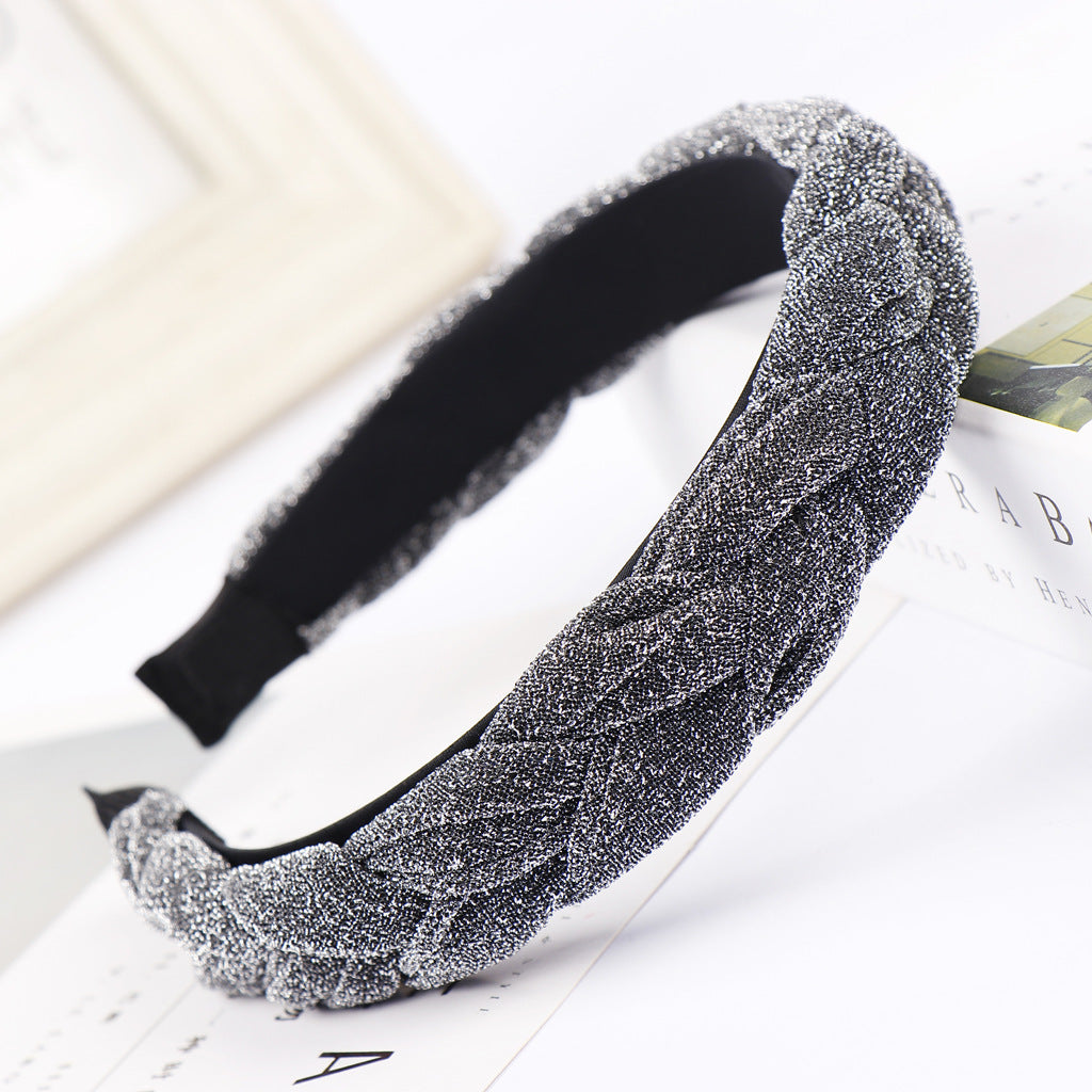 Bright silk cloth wide-brimmed bow headband