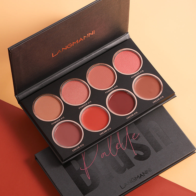 Langmanni Makeup Eight-color Blush High Disc Brighten Skin Tone