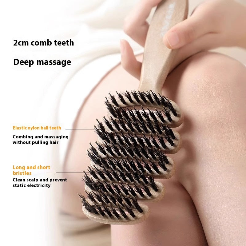 Bunge Pine Cone Pig Bristle Hair Comb Fluffy Pig Bristle Hair Comb Massage Head