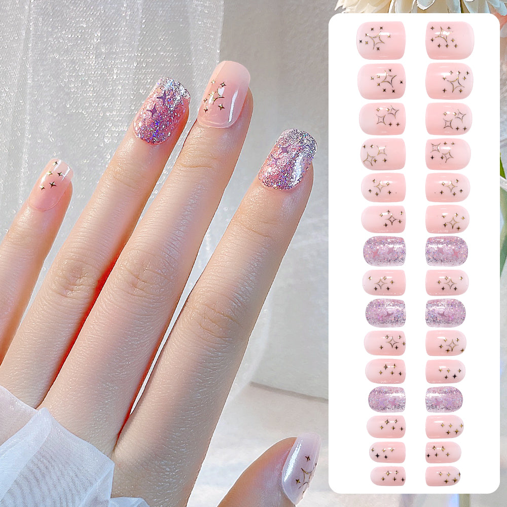 Fake Nail Patches Hand Wearing Art