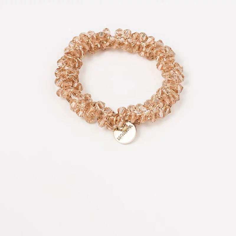 Ladies crystal imitation pearl hair rope