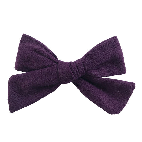 Cotton and linen bow hairpin