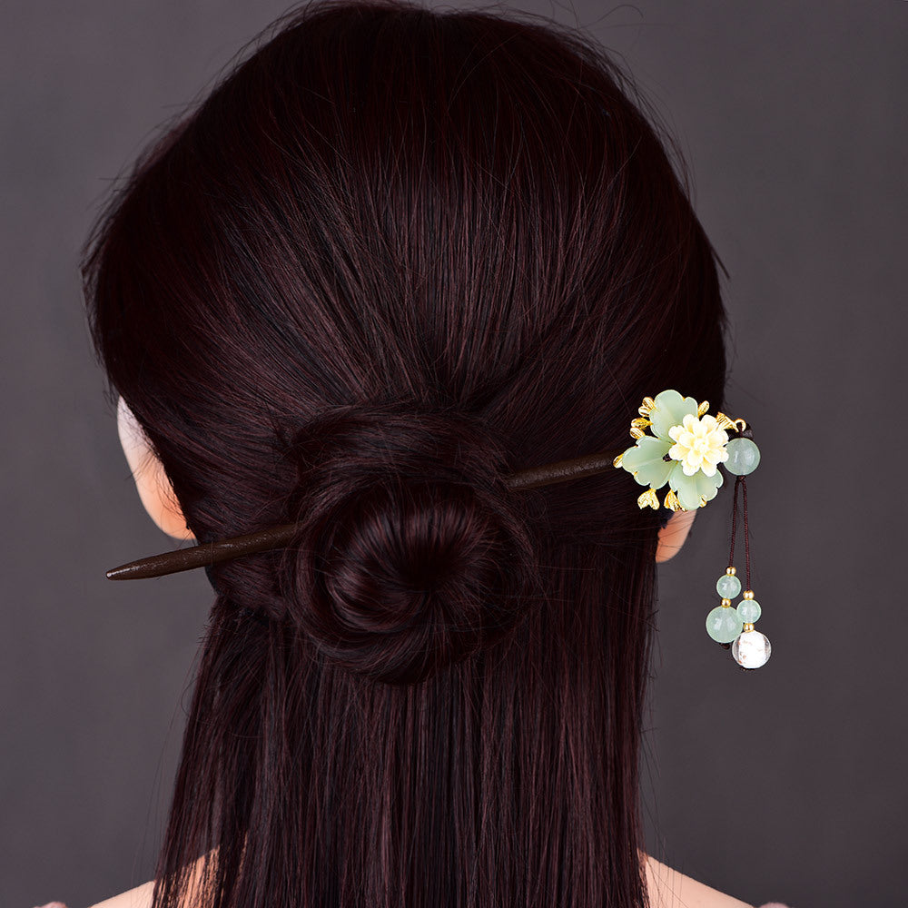 Qipao performance glass jewelry ancient style hairpin