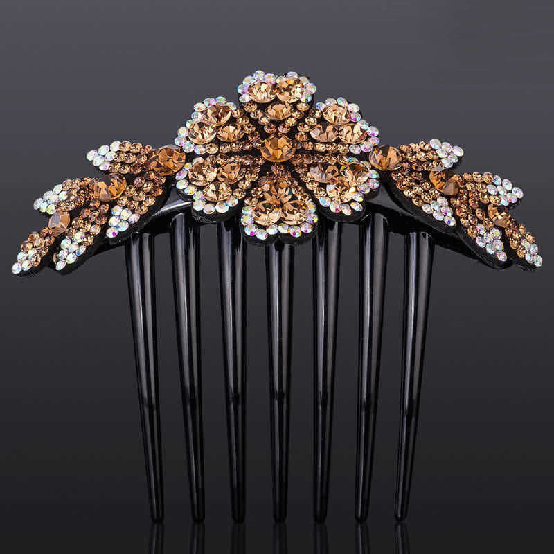 Hair accessories diamond and flower comb