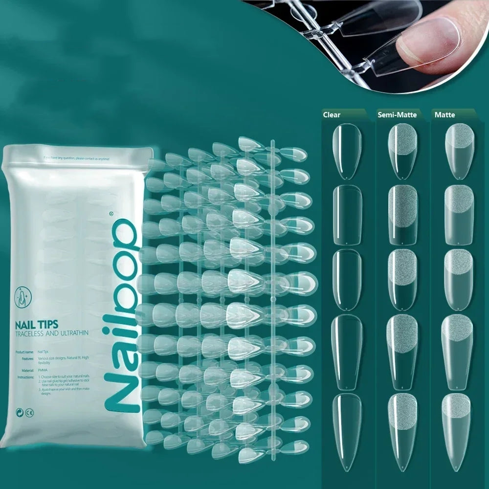 NailPop Transparent Nail Tip 120-piece Bag Ultra-thin Seamless Full Sticker Fake Nails