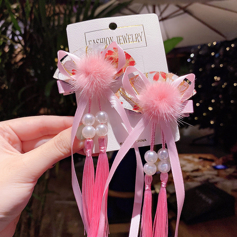 Girl costume fringe stepping Chinese style hairpin