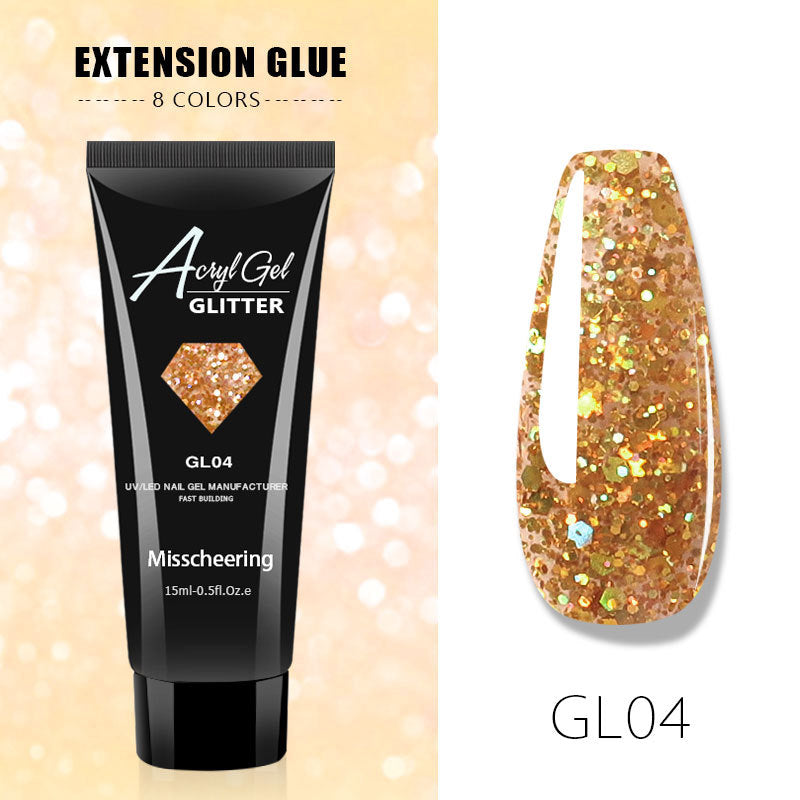 Acryl Gel Glitter Nail Extension Gel Painless and Rapid Nail Extension