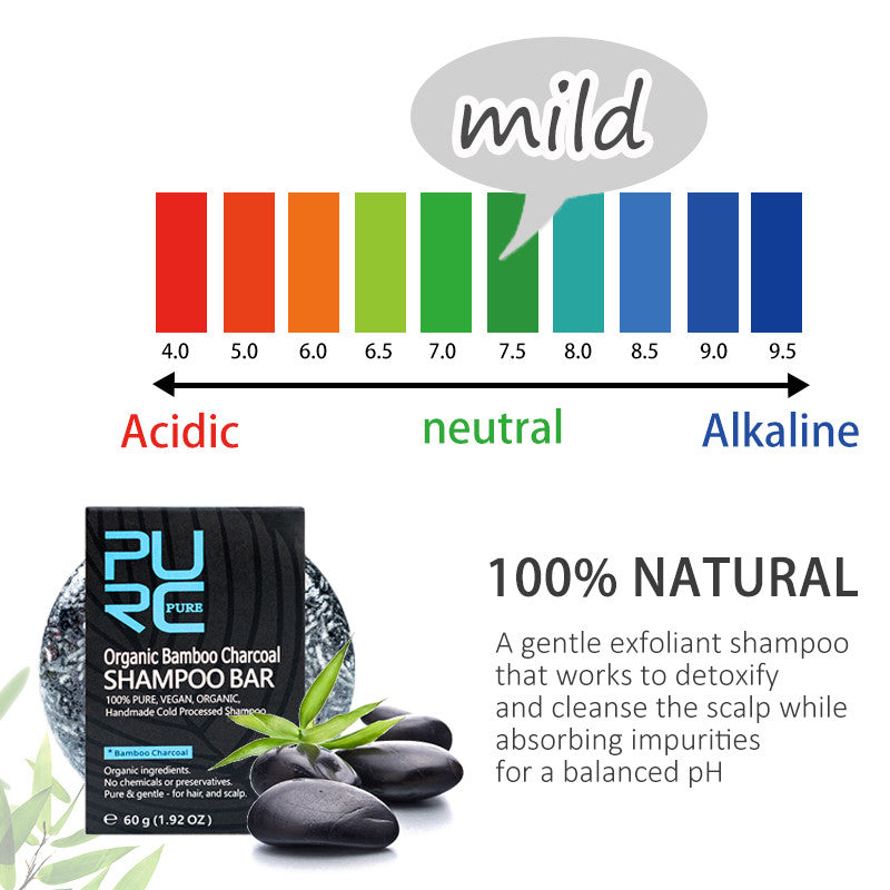 PURE Hand-extracted bamboo charcoal shampoo soap
