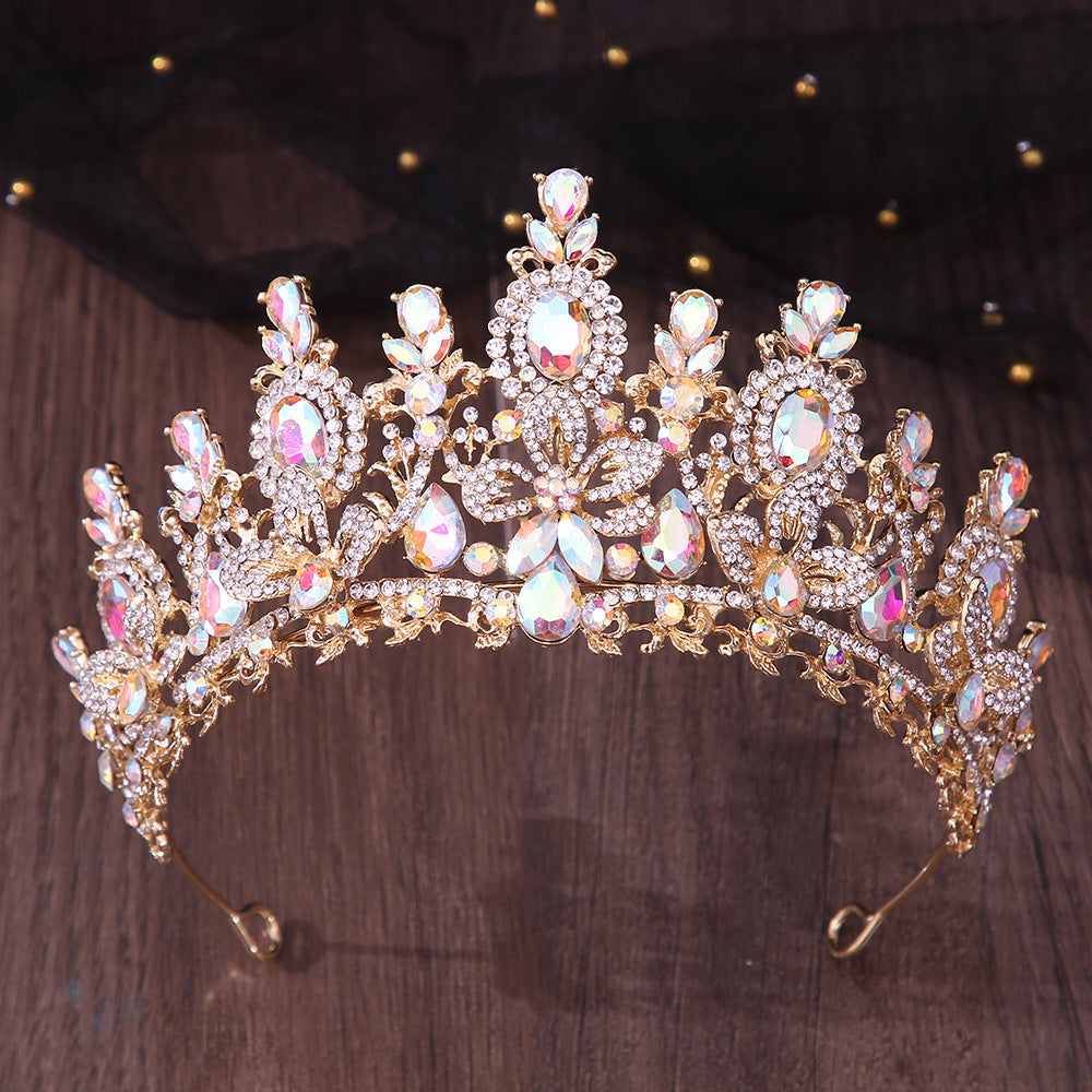 Bridal Crown Headdress Cross Wedding Dress Accessories Luxury Crystal