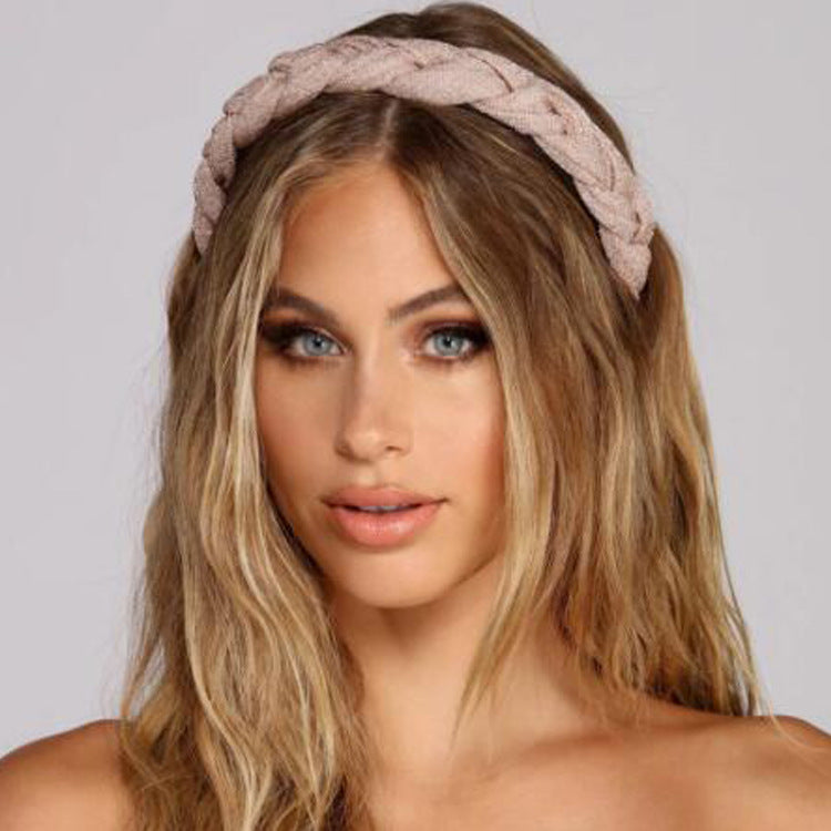 Bright silk cloth wide-brimmed bow headband