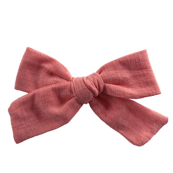 Cotton and linen bow hairpin