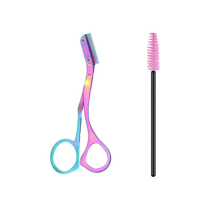 Eyebrow Trimmer Eyebrow Blade With Brow Groomer Small Comb Makeup Scissors Eye-brow Knife