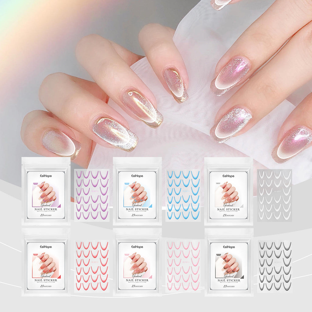 Eelhope Gradient Nail Sticker Simple Manicures Decoration