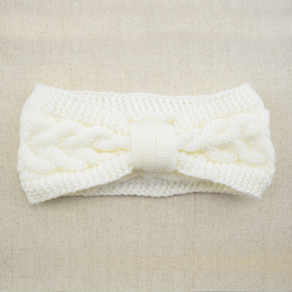 Fleece Knitted Headband Twist Bow Headband
