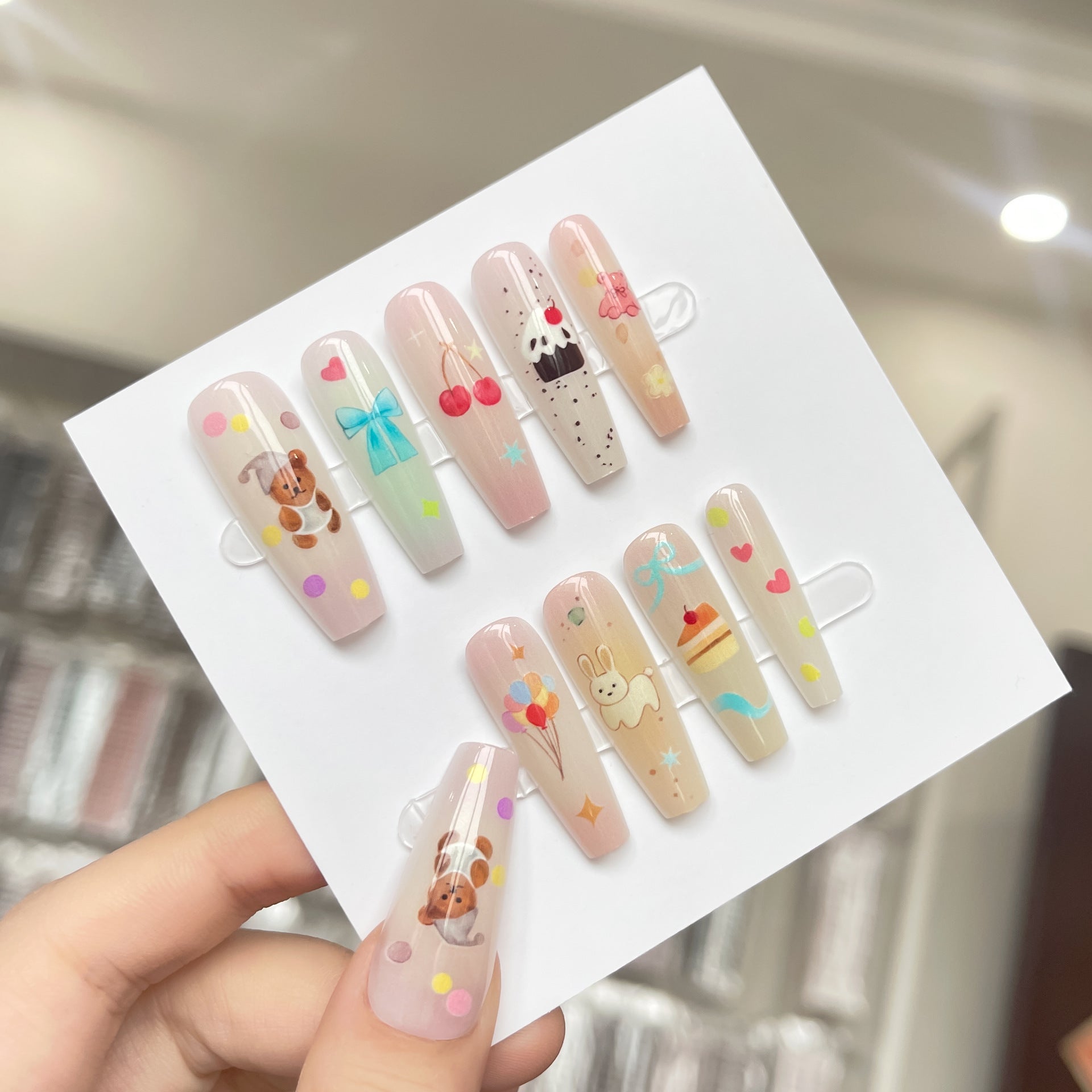 New Chinese Cute Little Bear Cartoon Glossy Seal Nail Sticker