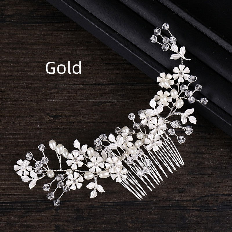 Alloy Flowers With Comb Hair Ornaments For Marriage