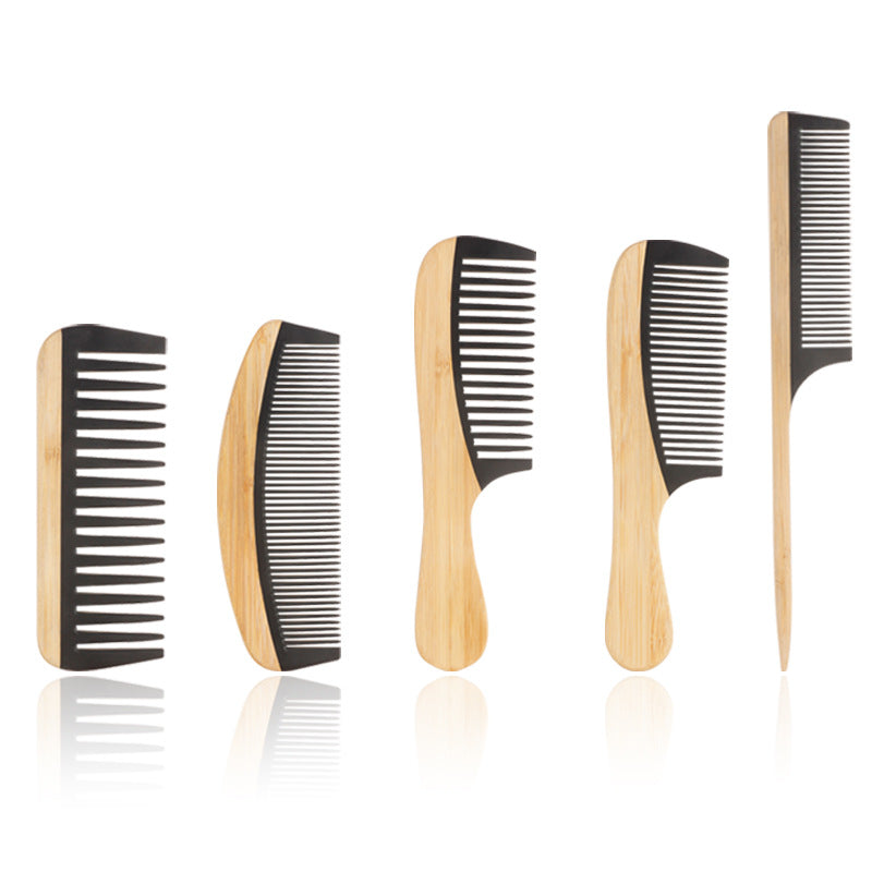 Hair Shunfa Electric Bamboo And Wood Splicing Comb Big Tooth Styling Comb