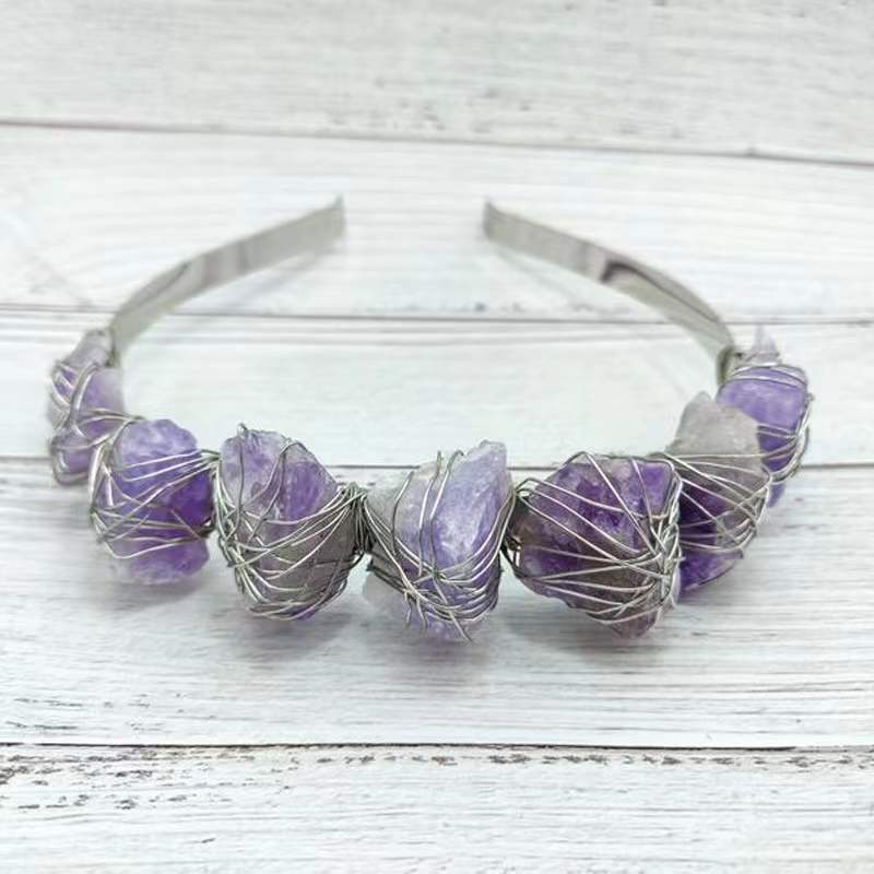 Gem Wedding Quartz Crown Hairband Gift Jewelry