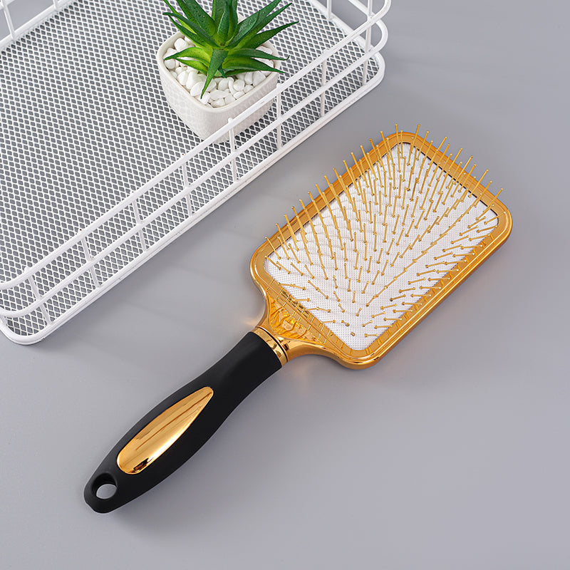 Wood-steel Needle-tooth Massage Electroplating Comb