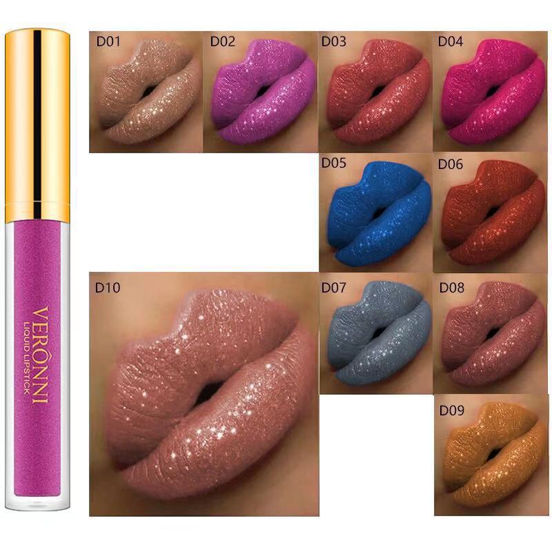 Diamond Pearl Magic Color Shiny Matte Metal Lip Gloss Lipstick