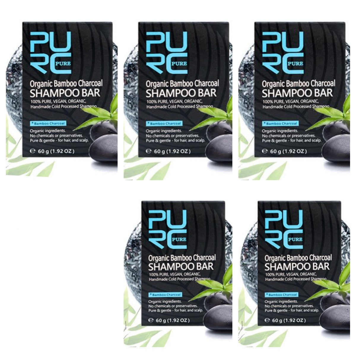 PURE Hand-extracted bamboo charcoal shampoo soap