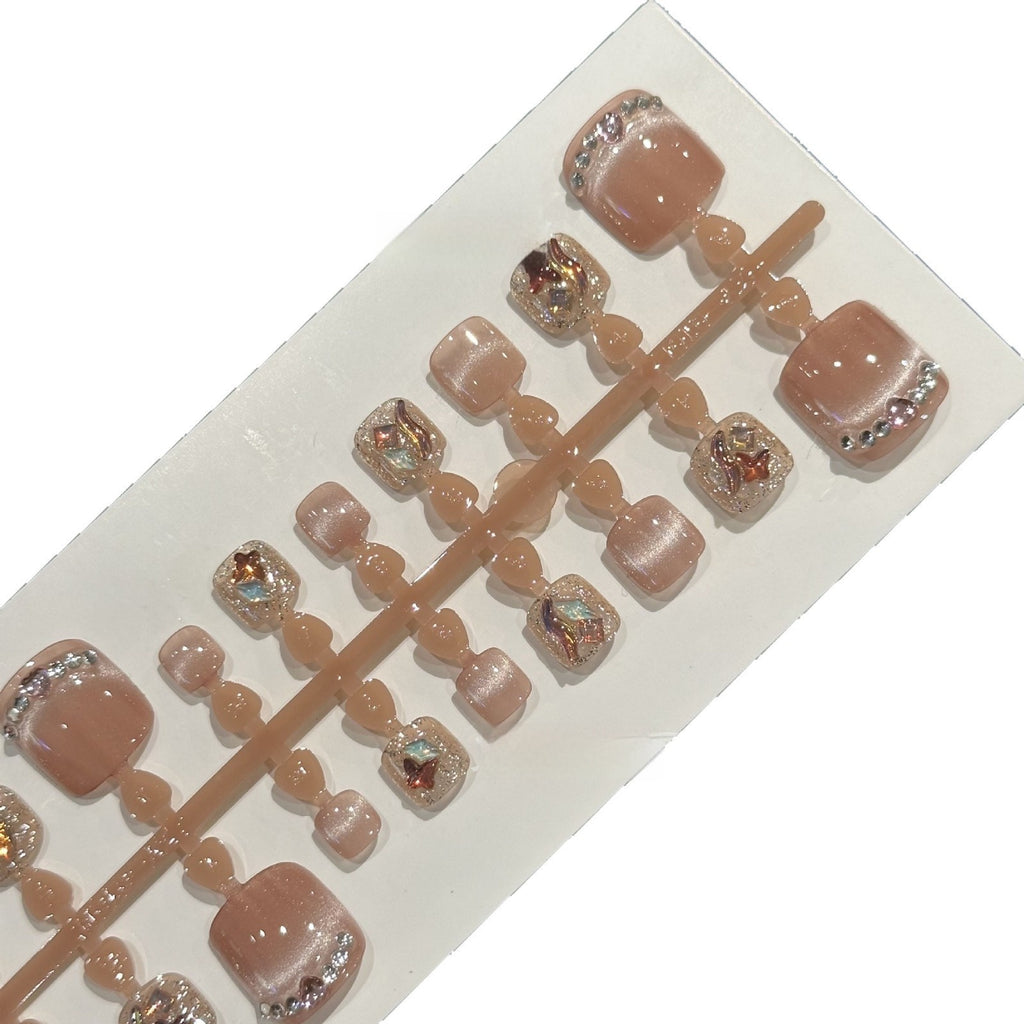 36 Pieces Handmade Wear Maillard Smile Toenail Colorful Summer Popular Temperament Nail Stickers