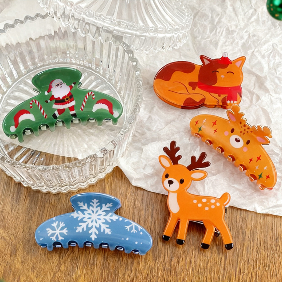 Christmas-themed Atmosphere Hair Clips Shark Clips