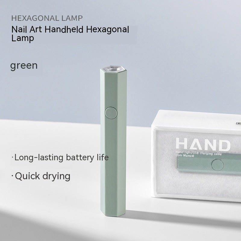 Hexagonal Small Portable Electric Storage Design Mini Nail Tip Heating Handheld Lamp