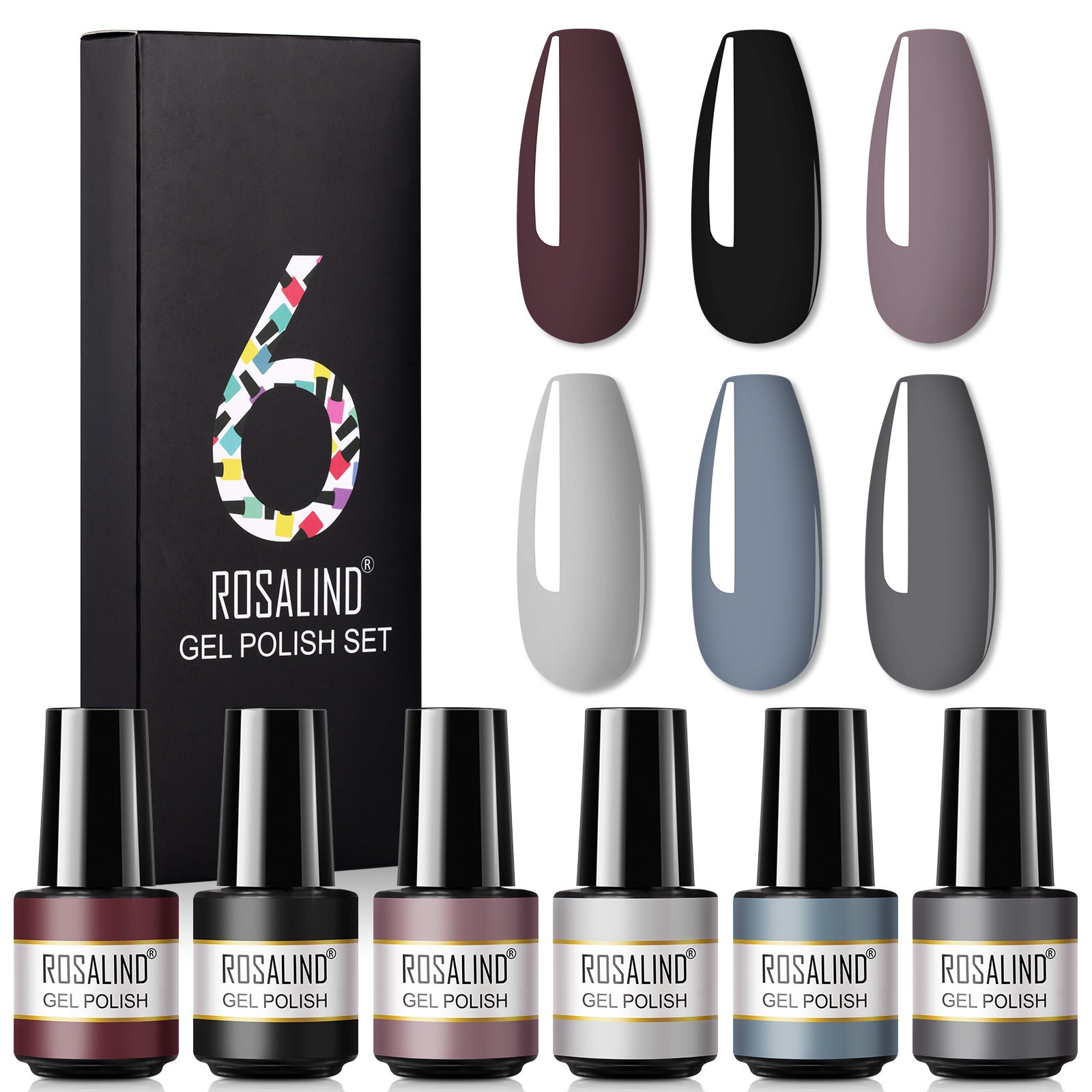 Rosalind A Bottle Of One-color Fine Glitter Nail Polish Set Box Korean Nail Color Glue