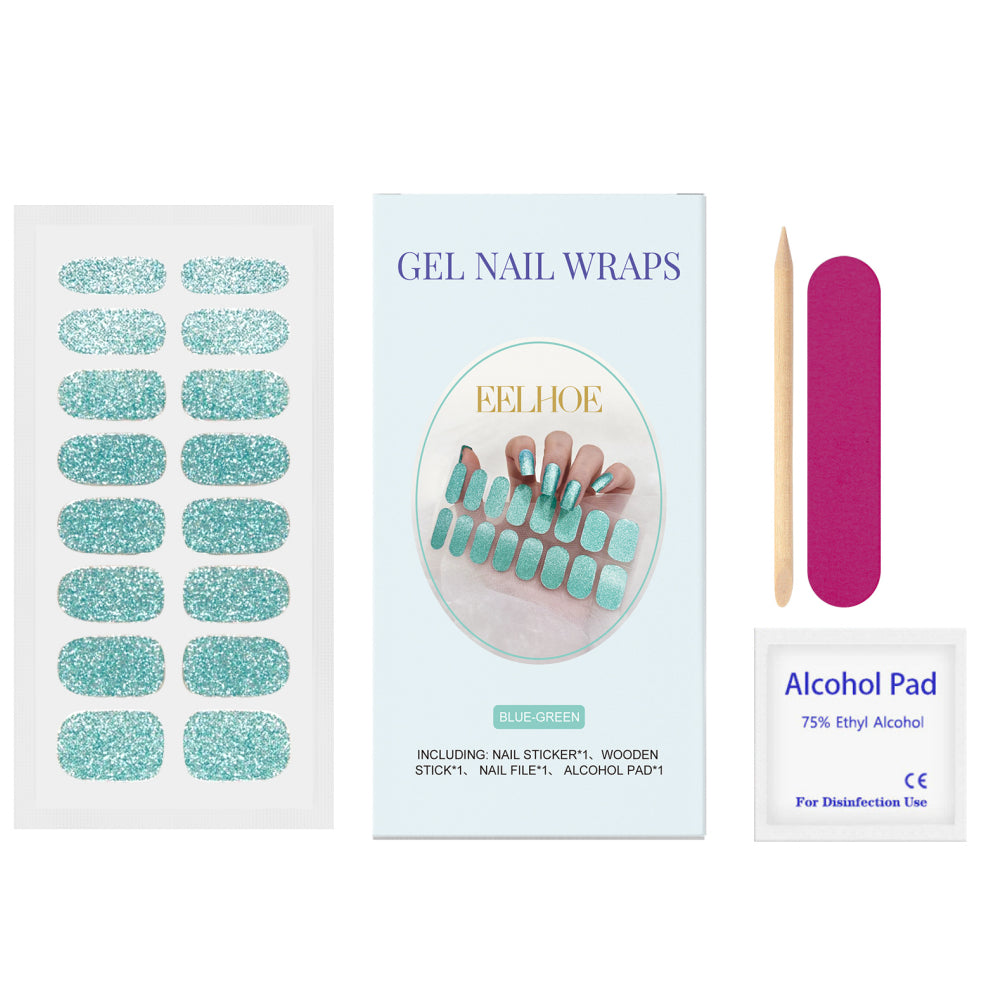 Eelhoe Soft Gel Nail Sticker Set Glitter Four Colors