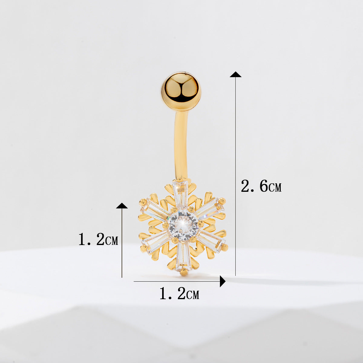 Nail Snowflake Zircon Navel Ring