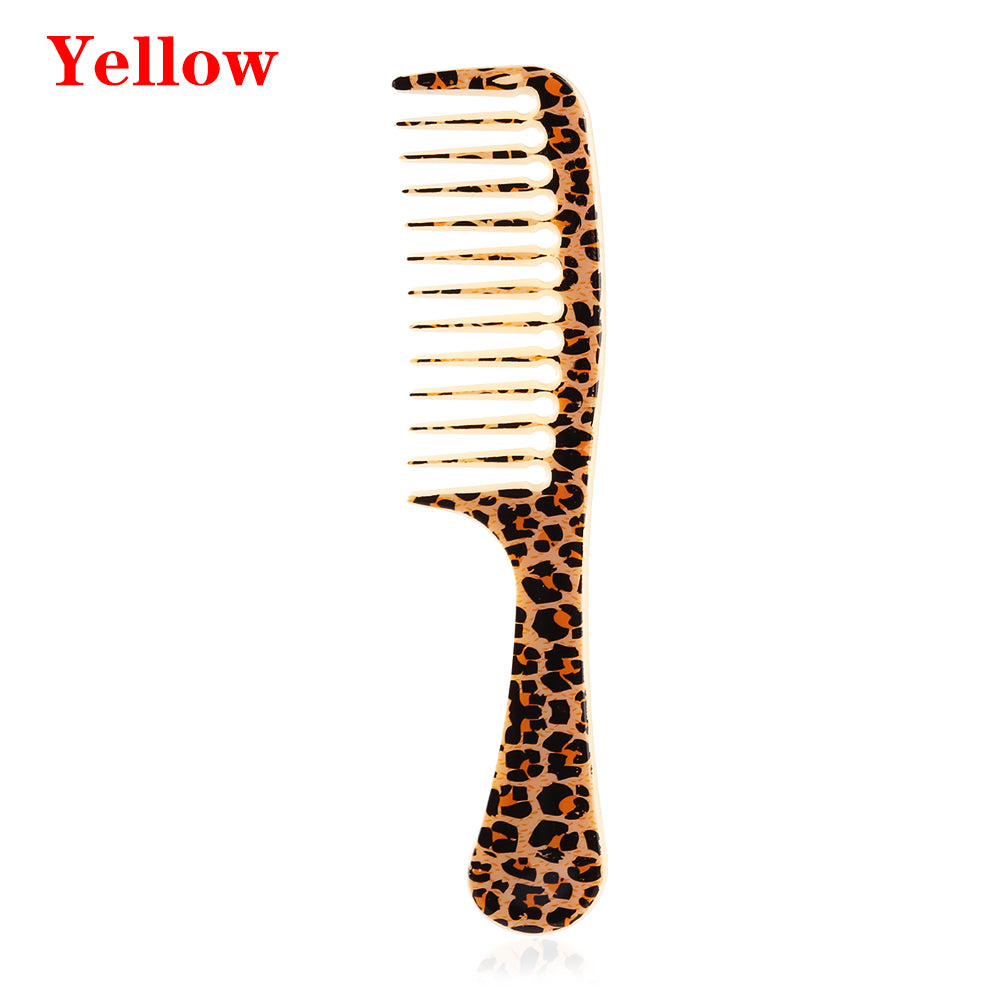 Fashionable Plastic Leopard Print Large Tooth Comb