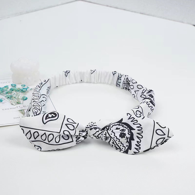 Bunny ears knotted elastic headband