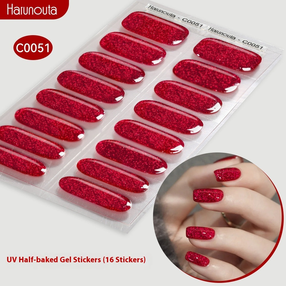 Harunouta Nail Stickers UV Gel Nail Sticker Semi-curing