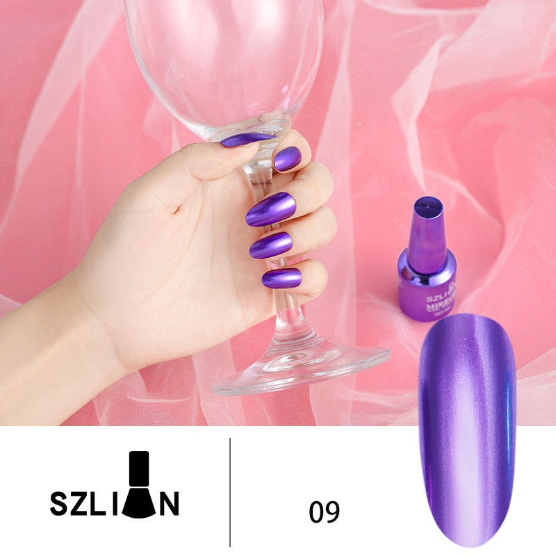 SZLIAN Metallic Silver Lasting Non-Peelable Mirror Nail Polish