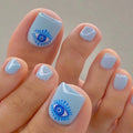 Wear Nail Blue Toenail Cool Eyes Nail Manicure Foot Nail Patch