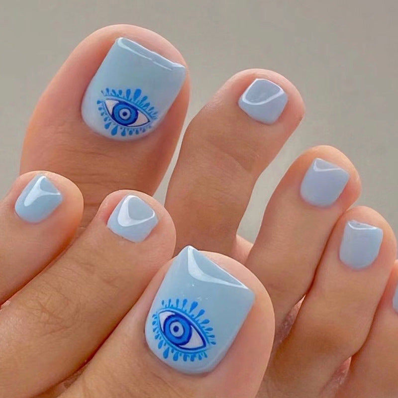 Wear Nail Blue Toenail Cool Eyes Nail Manicure Foot Nail Patch