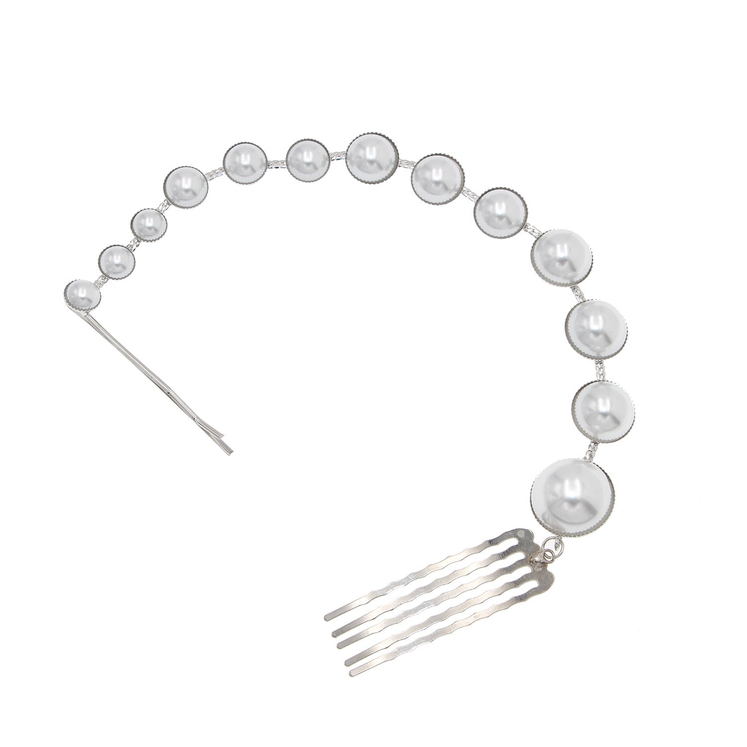 Personalized Fashion Retro Long One Word Clip  Pearl Hairpin Girl