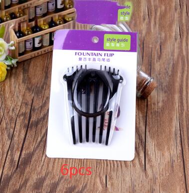 Retro Fluffy Hair Comb With Rubber Band Ponytail