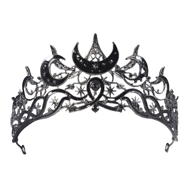 European And American Dark Crescent Shape Design Bridal Wedding Crown