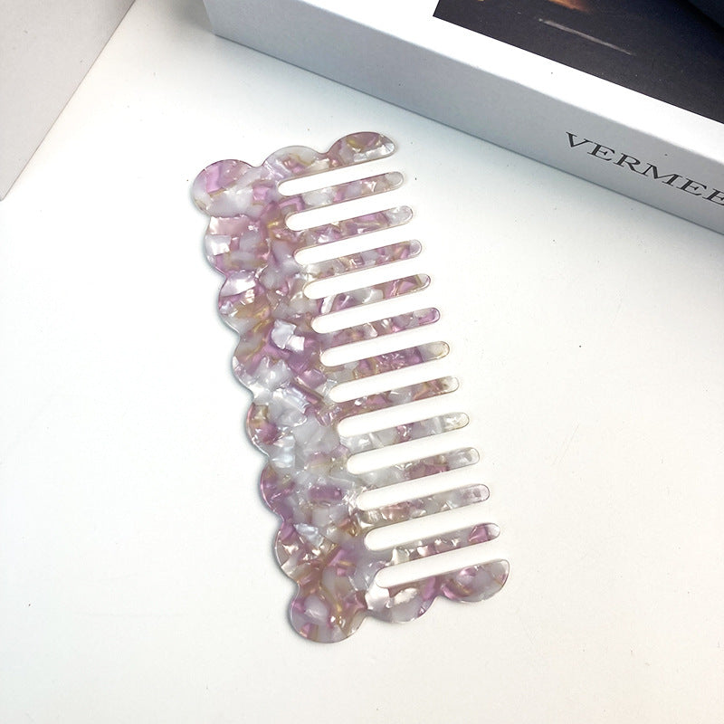 Acetate Board Geometric Simple Retro Cute And Graceful Wave Hairdressing Comb