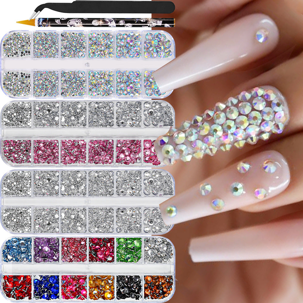 Nail Drill Accessories AB Mixed Color 12 Grid Strip Box Illusion