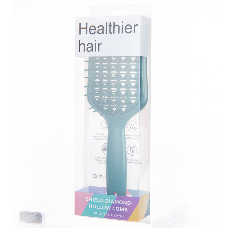 Diamond Hollow Shield Comb Hanging Hair Fluffy Comb