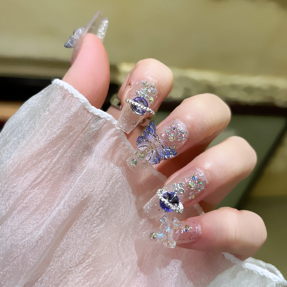 Aurora Bow Nail Art Tips With Crystal Accents For A Glamorous Wearable Look