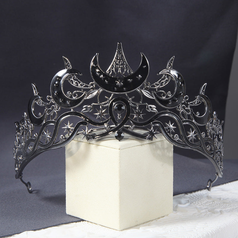 European And American Dark Crescent Shape Design Bridal Wedding Crown
