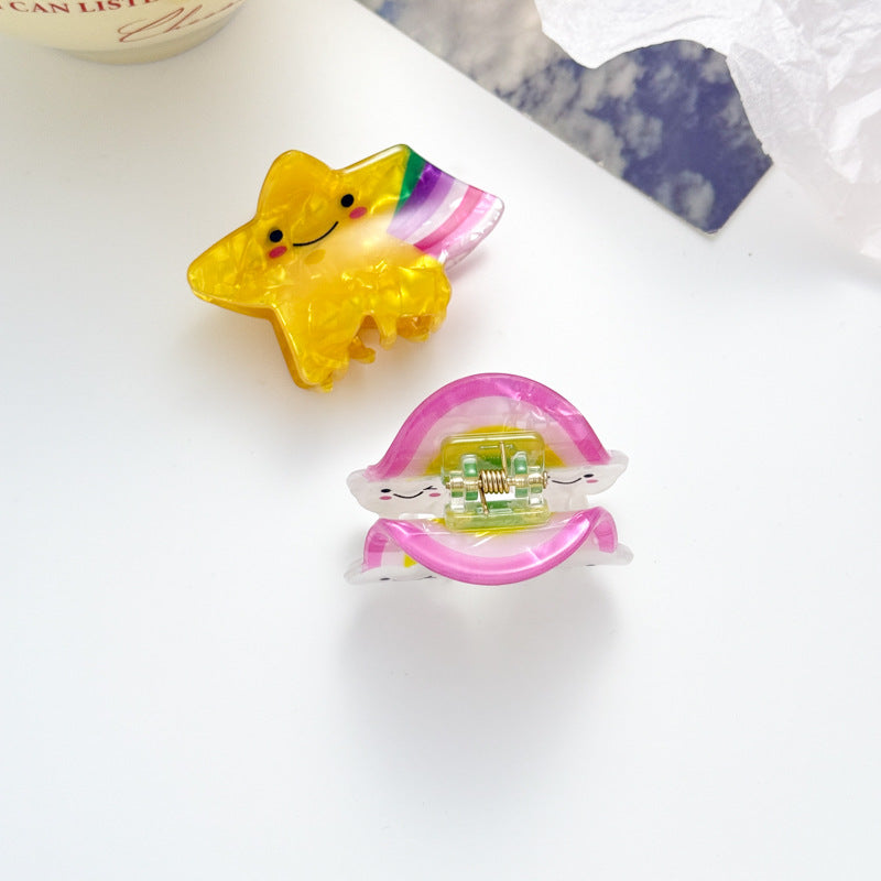 Female Versatile, Sweet And Cute Rainbow Star Clip