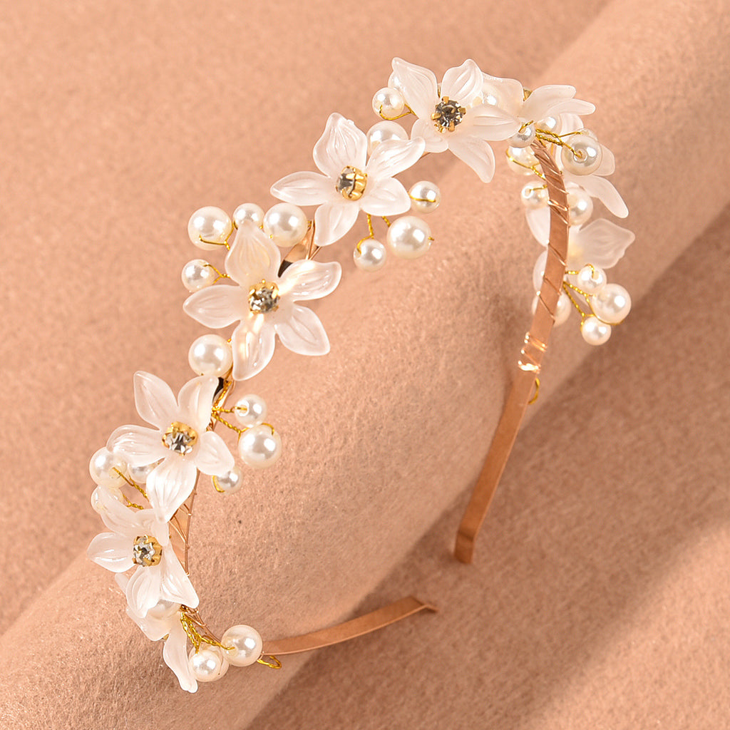 Women's Floral Pearl Hair Hoop Headwear